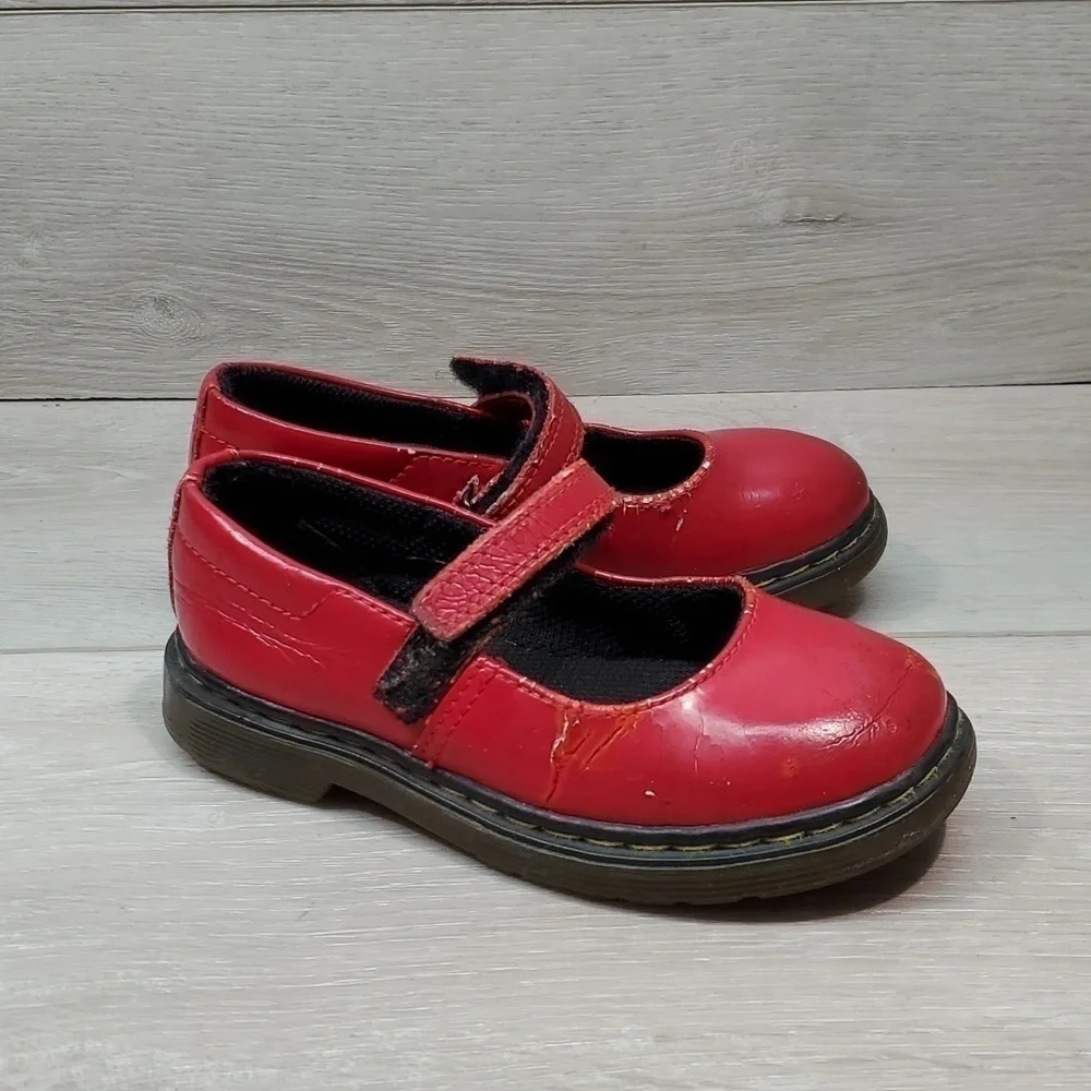 Dr.Martens Kids Girls Leather Red Tully Clogs shoes sz 9Toddler